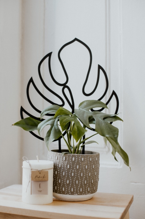 Podpórka MONSTERA LEAF - czarny