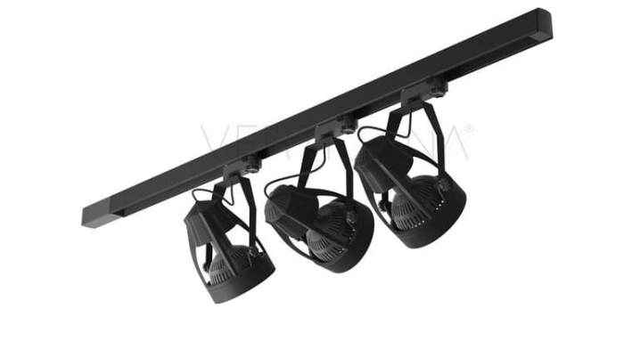 Zestaw oświetleniowy 3x żarówka/3x holder /szyna - czarny