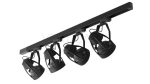 Zestaw oświetleniowy 4x żarówka/4x holder /szyna - czarny